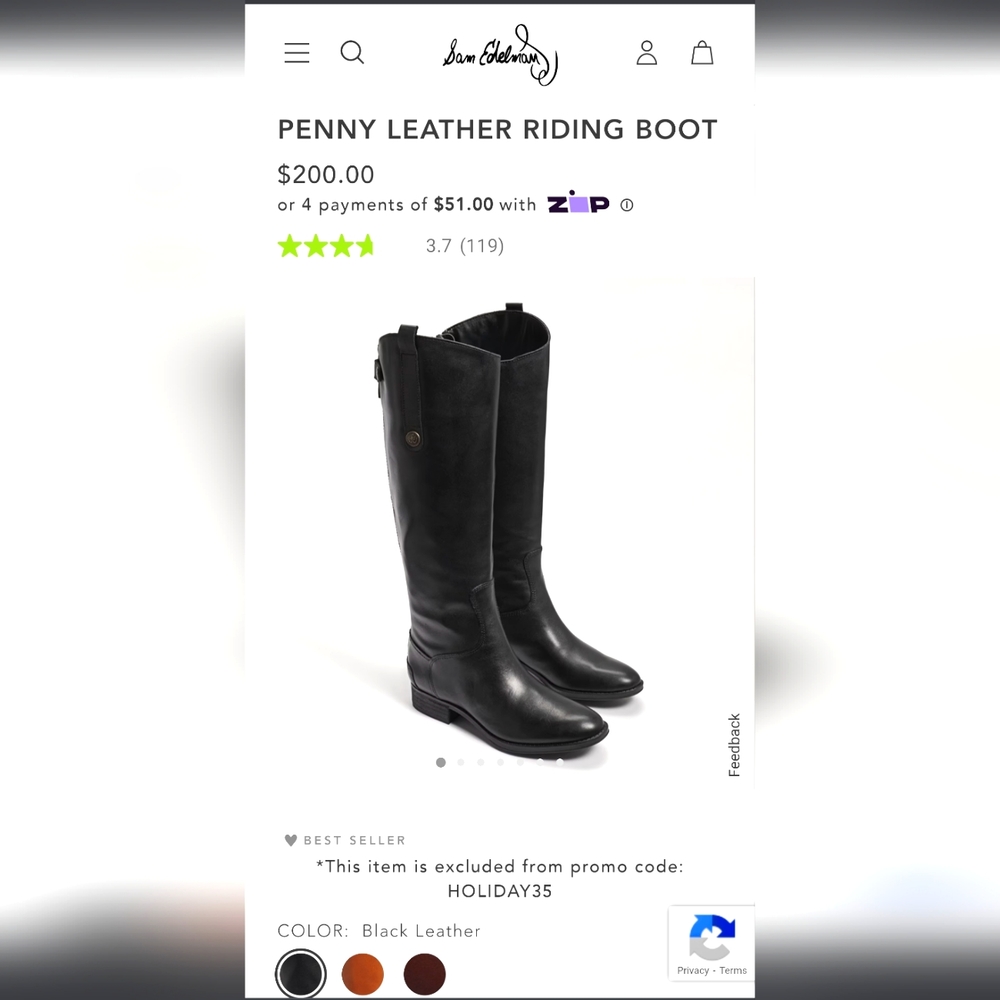 Brand new Sam Edelman Black Penny Leather Riding Boots